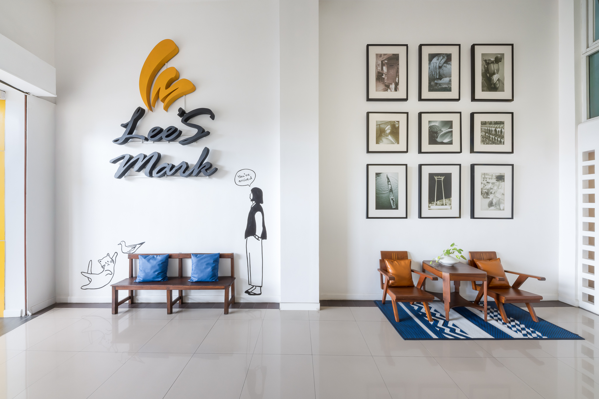 Lee's Mark branded lobby seating area